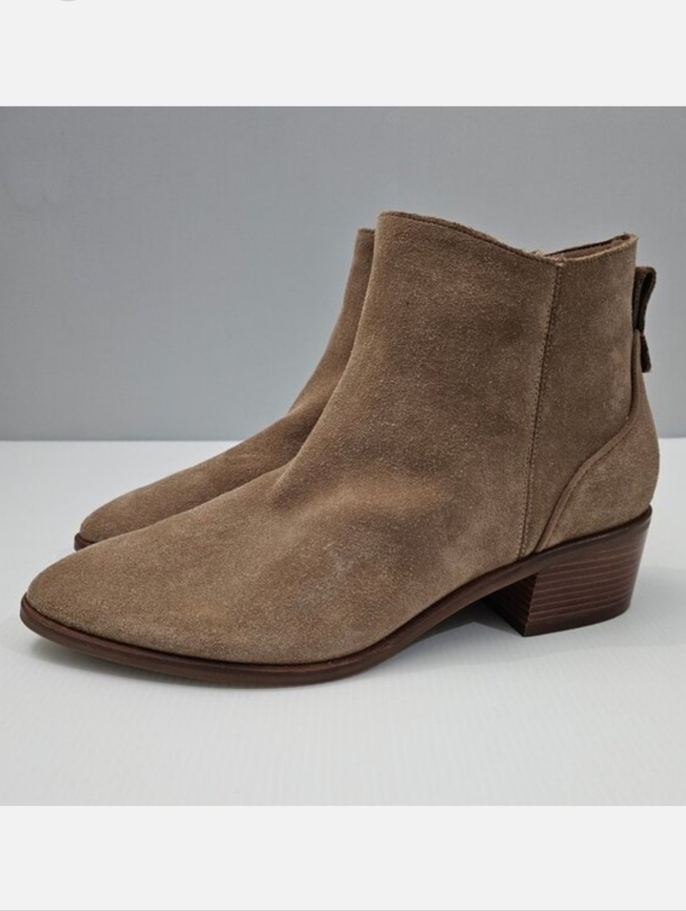 Cole Haan Vayda Ankle Boot Women 9.5 Whiskey Tan Suede Western Low Heel Fall NEW